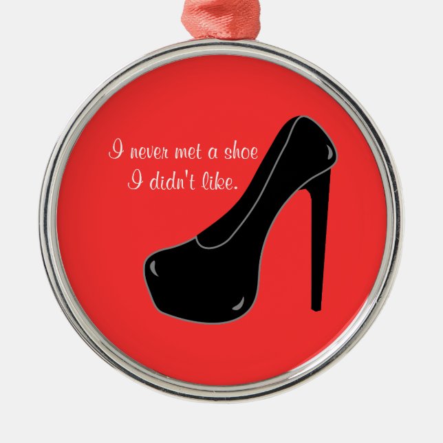 Mötte aldrig en sko julgransprydnad metall (Framsidan)