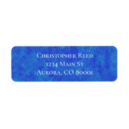 Mottled Cobalt Blue Canvas Look Returadress Etikett