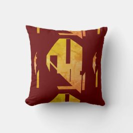 Mottled Guld Orange på Burgundy Southwest look Kudde