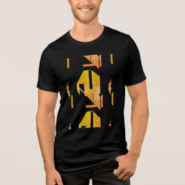 Mottled Guld Orange Southwest-inspirerad Abstrakt T Shirt