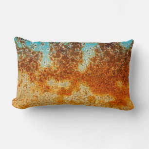 Mottled Rust Dusty Turcouise Industrial Abstrakt Lumbarkudde
