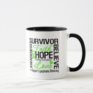 Motto för lymfkörtelcancercanceröverlevandear mugg