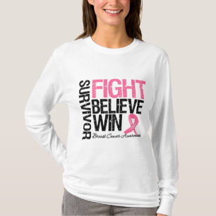 Motto för seger för bröstcancer t-shirt
