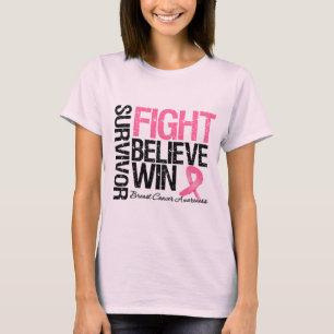 Motto för seger för bröstcancer tee