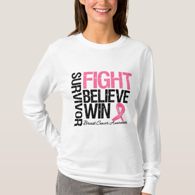 Motto för seger för bröstcancer tröja (Framsida)