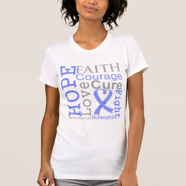 Motto för tro för magecancerhopp t shirt (Framsida)