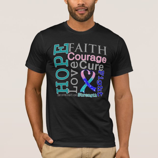 Motto för tro för Thyroidcancerhopp T-shirt (Framsida)