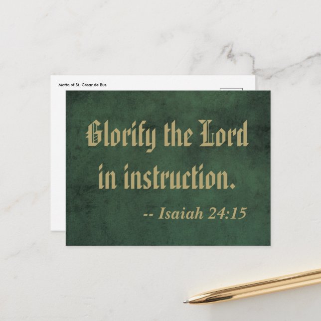 Motto of St. César de Buss (SLE 001) Postcard Vykort (Fram/Back In Situ)