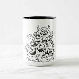 Mottoartecknen i Cute tecknad monster illustration Mugg