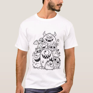 Mottoartecknen i Cute tecknad monster illustration T Shirt