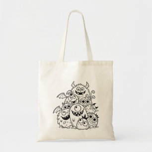 Mottoartecknen i Cute tecknad monster illustration Tygkasse