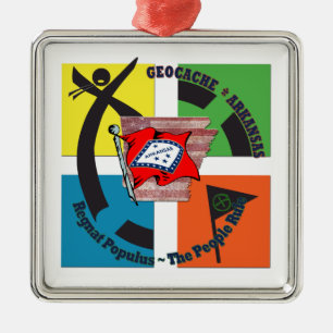 MOTTOFOLKET FÖR GEOCACHE ARKANSAS HÄRSKAR JULGRANSPRYDNAD METALL