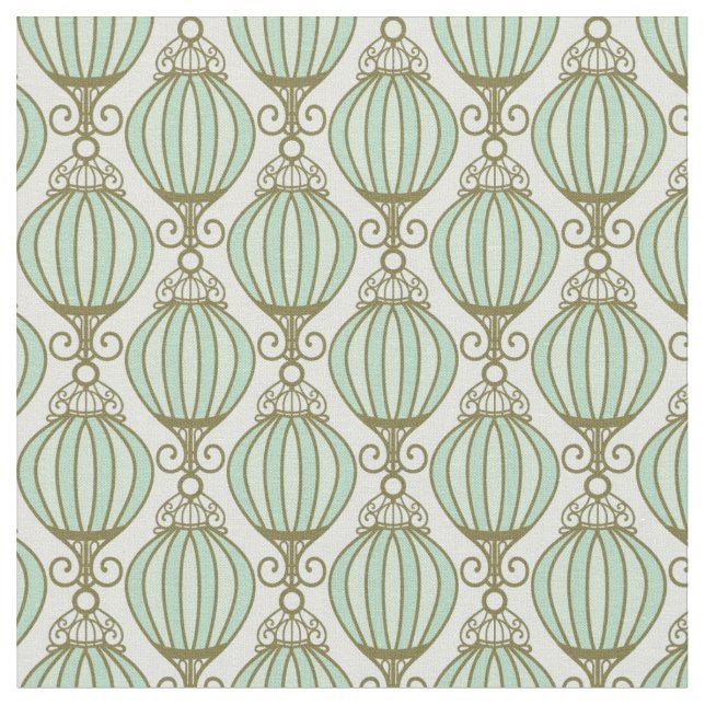 Motton Blue Mönster Tyg (Närbild)