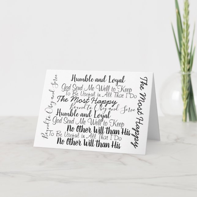 Mottos of Sex Wives of Henry VIII - Blank Card Kort (Framsida)