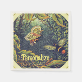 Mottovägens illustration av spindelnätet bin vinta pappersservett