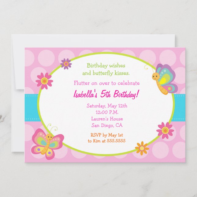 Mottrodd inbjudan till foto-födelsedag (Framsida)