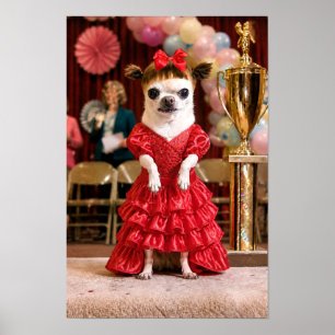 Motvillig Chihuahua Skönhetstävling Vinnare Poster
