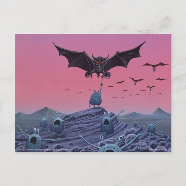 Motvillig uppoffring vykort (Framsida)