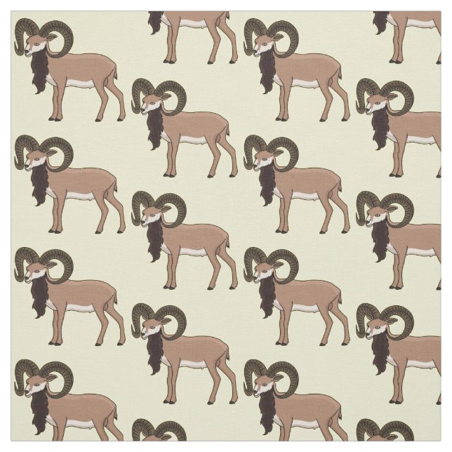 Mouflon get illustration tyg (Provkarta)