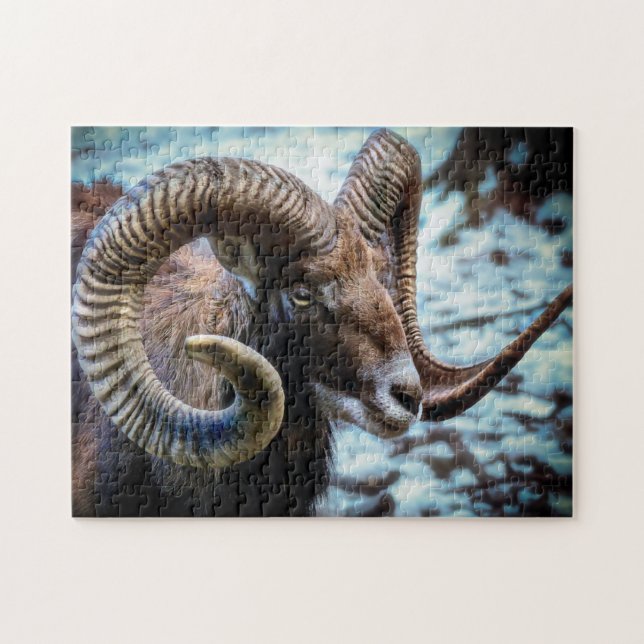 Mouflon på sjö pussel (Horisontell)
