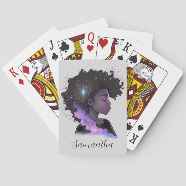 Moukling Afro Woman Casinokort (Baksidan)