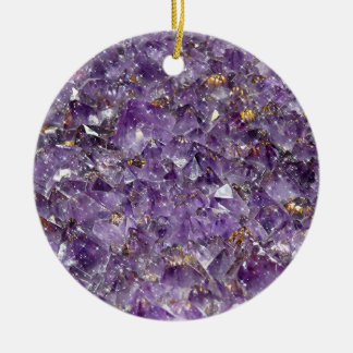 Moukling Amethyst Crystal Gem - Lila Geode Julgransprydnad Keramik