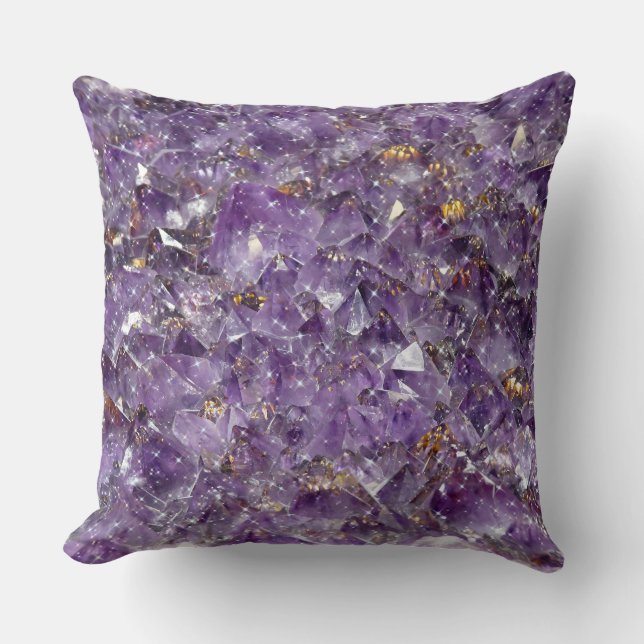Moukling Amethyst Crystal Gem - Lila Geode Kudde (Framsida)