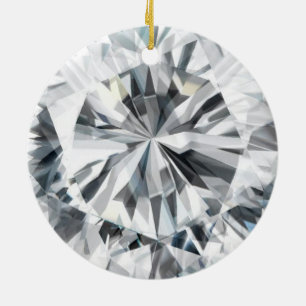 Moukling Diamond struktur April Birthstone Julgransprydnad Keramik