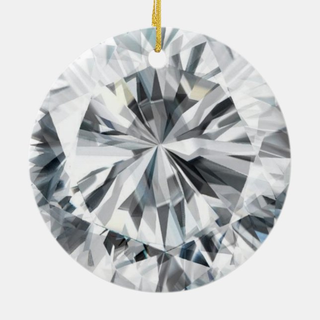 Moukling Diamond struktur April Birthstone Julgransprydnad Keramik (Baksidan)