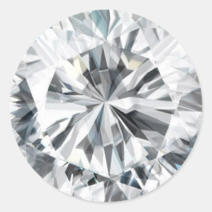 Moukling Diamond struktur April Birthstone Runt Klistermärke