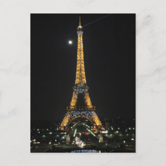Moukling Eiffel Torn vid Moonlight Postcard Vykort