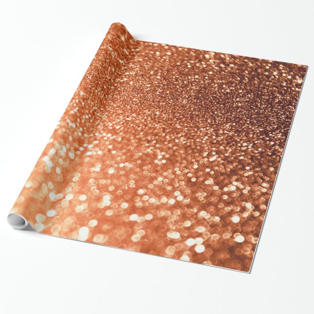 Moukling Ombre Copper Shiny Trendig Glitter Presentpapper (Utrullad)