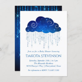 Moukling Rain | Bold Royal Blue Baby Shower Inbjudningar