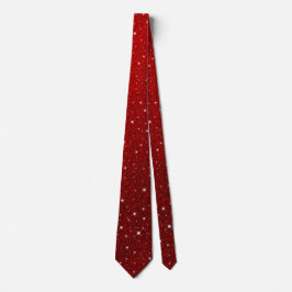 Moukling Red Glitter & Stars Elegant Neck Tie Slips