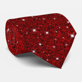 Moukling Red Glitter & Stars Elegant Neck Tie Slips