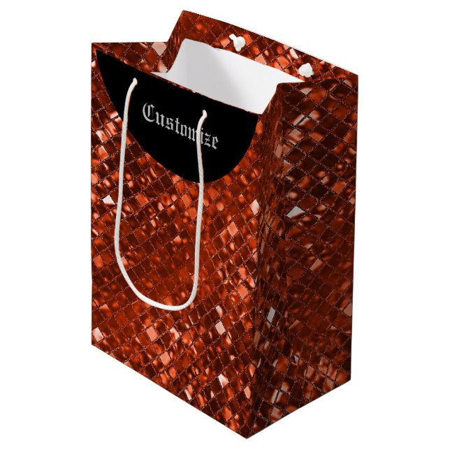 Moukling Red Mosaic Mönster Gift Bag (Framsidan Vinklad)