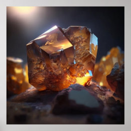 Moukling Topaz Gemstone, Macro Detail Poster
