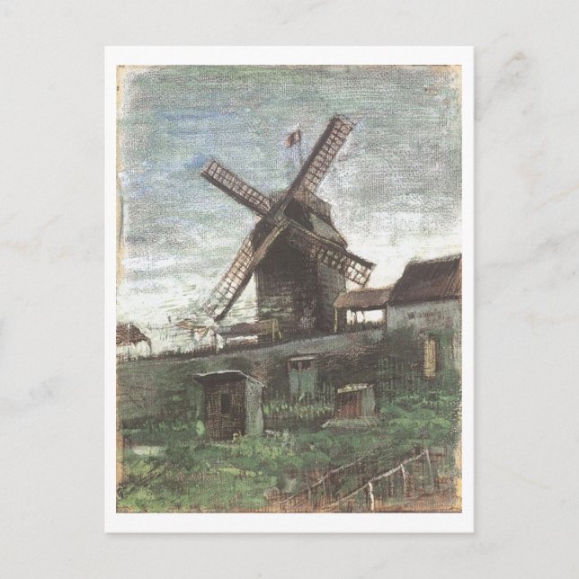Moulin de Blute-Fin, Van Gogh Fine Art Vykort (Framsida)