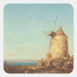 Moulin De Saint-Miter, Près De Martigues Fyrkantigt Klistermärke