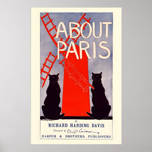 Moulin Rouge Paris Black Cats Richard Harding Poster (Framsidan)