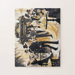 Moulin rouge stil, Black and guld, Rik lyxury Pussel