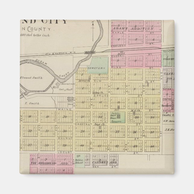 Mound City, Blue Mound och Arrington, Kansas Magnet (Framsidan)