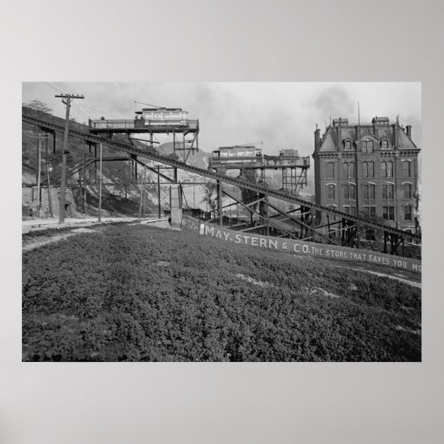 Mount Adams Incining Railroad i Cincinnati 1905 Poster (Framsidan)