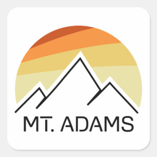 Mount Adams New Hampshire Retro Fyrkantigt Klistermärke
