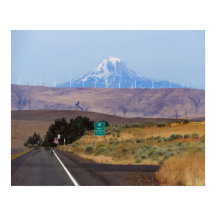 Mount Adams och Vind Turbines, Oregon