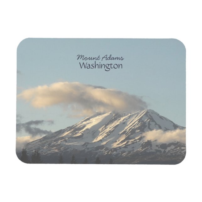 Mount Adams Washington Big Cloud Scenia Photo Magnet (Horisontell)