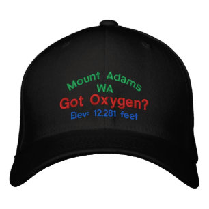 Mount Adams Washington Elevation Cap Broderad Keps