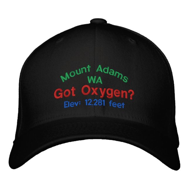 Mount Adams Washington Elevation Cap Broderad Keps (Framsida)