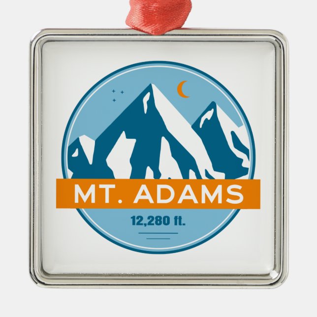 Mount Adams Washington Stars Måne Julgransprydnad Metall (Framsidan)