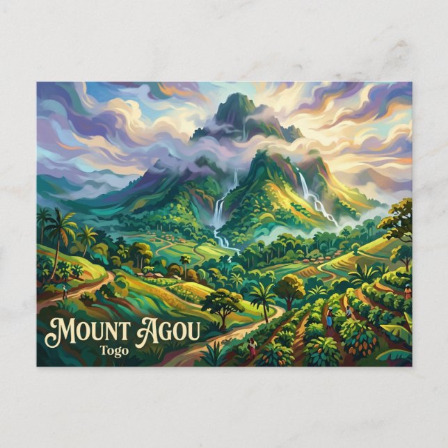 Mount Agou Togo Vykort (Framsida)